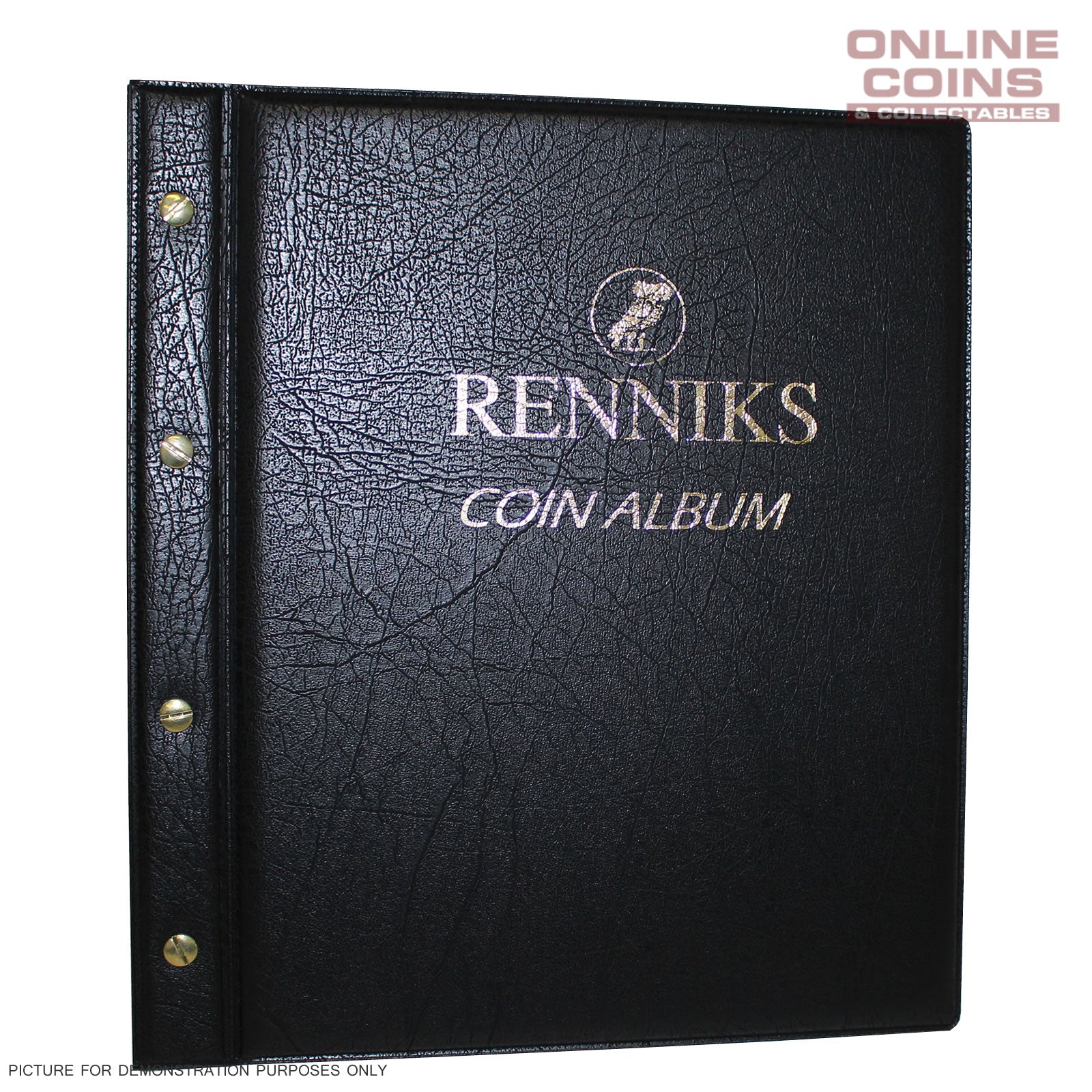 Renniks Coin Album Padded leatherette Cover Including 6 Coin Album Pages - BLACK